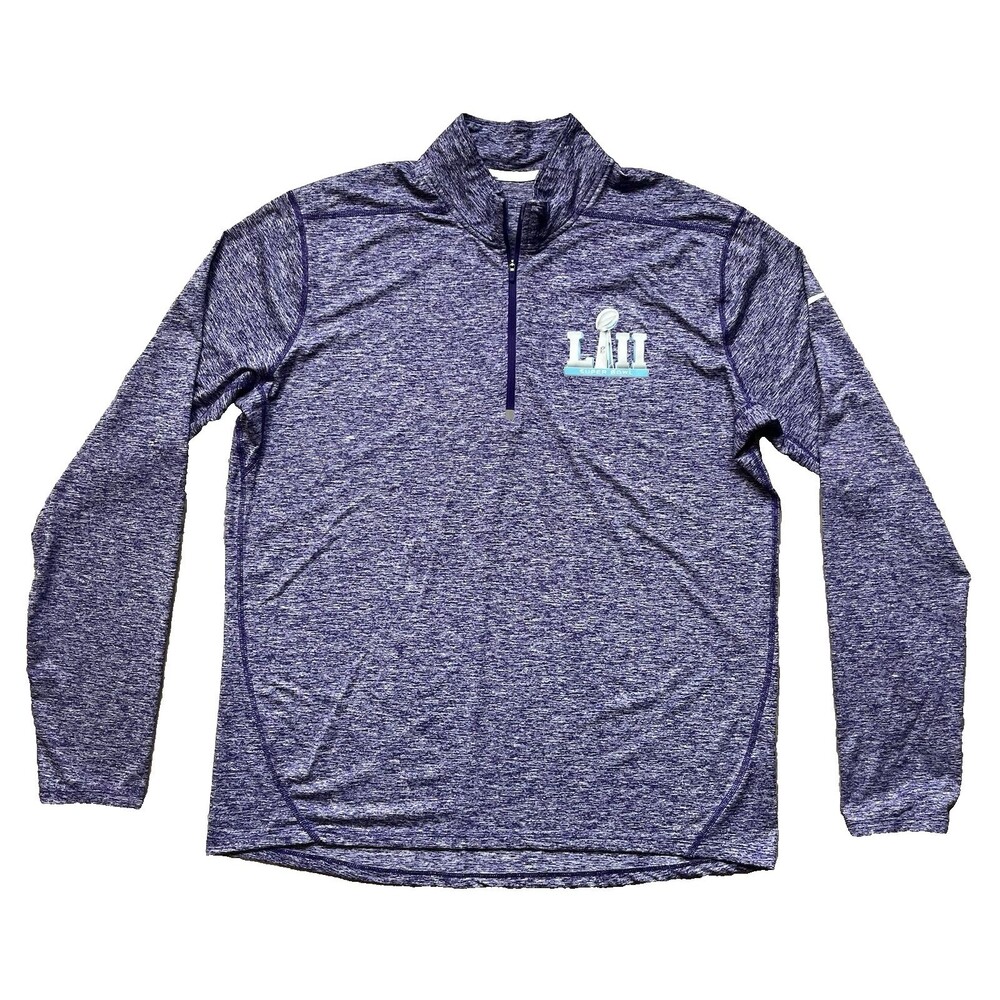 Nike Dri-Fit NFL Team Apparel Size XL Super Bowl LII 1/4 Zip Pullover Purple